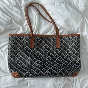 Stylish Brown and Black Tote Bag